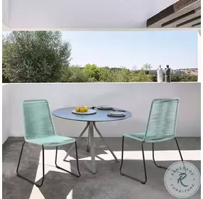 Shasta Wasabi Rope Outdoor Stackable Dining Chair Set of 2