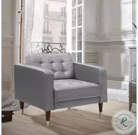 Somerset Gray Velvet Mid Century Modern Club Chair