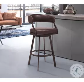 Dione Auburn Bay And Ford Brown Faux Leather 30" Bar Stool