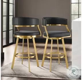 Saturn Black Swivel Counter Height Stool
