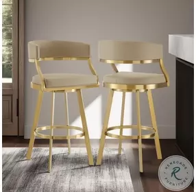 Saturn Light Sand Swivel Bar Stool