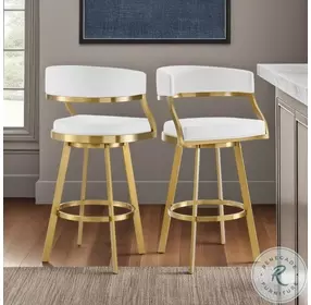 Saturn White Swivel Counter Height Stool