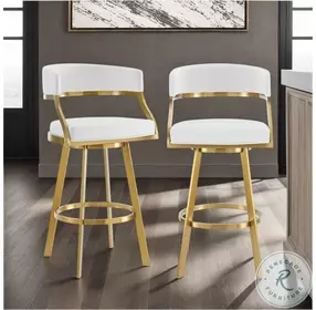 Saturn White Swivel Bar Stool