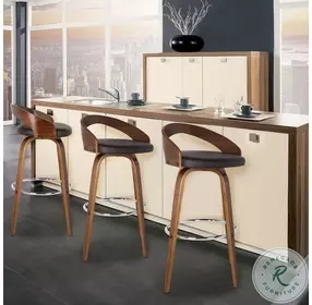 Sonia Brown Faux Leather 30" Swivel Bar Stool