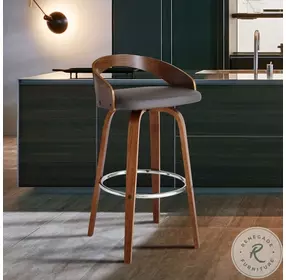 Sonia Grey Faux Leather 26" Swivel Counter Height Stool