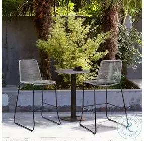 Shasta Gray Rope Stackable 30" Outdoor Bar Stool Set of 2