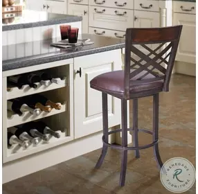 Tahiti Brown Faux Leather 26" Counter Height Stool