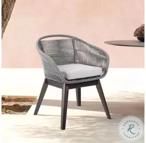 Tutti Fruitti Grey Cushion And Dark Eucalyptus Wood Outdoor Dining Chair