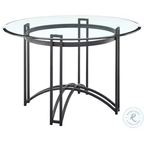 Tibet Matte Black Round Dining Room Set