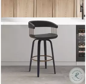 Topanga Black 26" Swivel Counter Height Stool