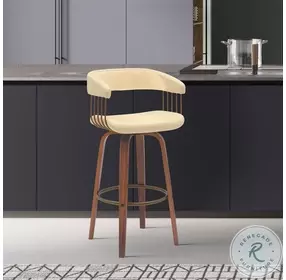 Topanga Cream Swivel Bar Stool