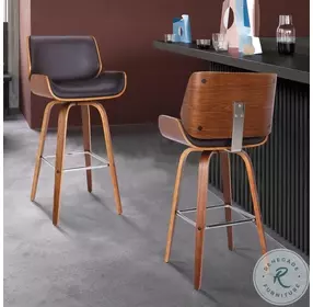 Tyler Brown Faux Leather 30" Swivel Bar Stool