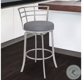Viper Grey Faux Leather 26" Swivel Counter Height Stool
