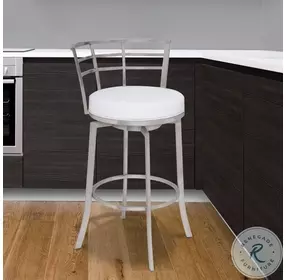 Viper White Faux Leather 26" Swivel Counter Height Stool