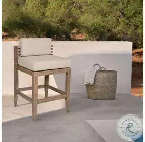 Vivid Brown Performance Fabric Outdoor Patio Counter Height Stool