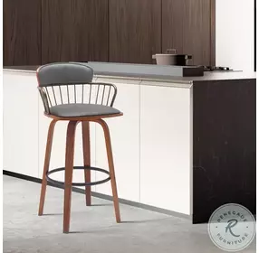 Willow Gray And Walnut Swivel Counter Height Stool
