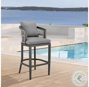 Zella Earl Gray Outdoor Patio Bar Stool