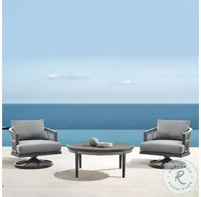 Zella Light Gray Outdoor Patio Round Coffee Table