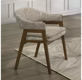Miller Walnut Upholstered Arm Chair