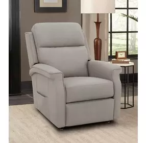 Lena Capriccio Dove Performance Fabric Power Lift Recliner with USB Charging and 2 Zone Heat