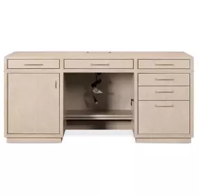 Marlowe Polished Limestone Credenza Home Office Set