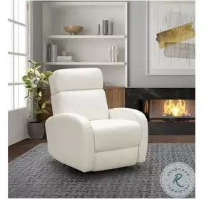 Levi Enzo Winter White Power Recliner with Heads Up Power Forward Headrest