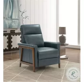 Lewiston Roma Bluegray Leather Push Thru The Arms Recliner