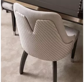 Carmela Charcoal Sand and Zinc Dining Arm Chair