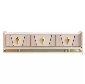 Monaco Elegance Shimmer Ivory And Gleaming Gold Media Cabinet