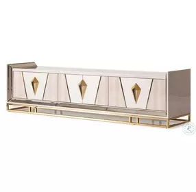 Carmela Shimmer Ivory And Gleaming Gold Media Cabinet
