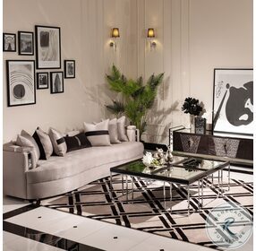 Monaco Elegance Glossy Charcoal Sand Square Cocktail Table