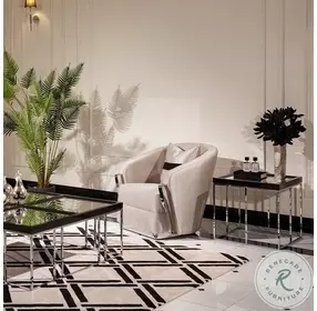 Monaco Elegance Glossy Charcoal Sand End Table