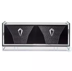 Monaco Elegance Glossy Charcoal Sand And Stainless Steel TV Console