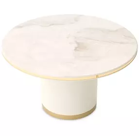 Gineverra Ivory Gold Round Cocktail Table
