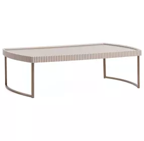Lisbon Silken Cream and Bronze Rectangular Cocktail Table