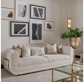 Savannah Breeze Cashmere and Bright Gold Mansion 104" Sofa