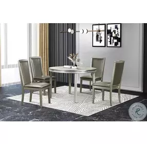 Lumina Silver Upholstered Dining Chair Set Of 2