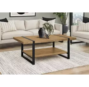 2884 Black and Brown Rectangular Coffee Table
