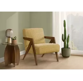8302 Yellow Upholstered Accent Chair