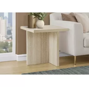 2892 Travertine Stone Square Accent Table