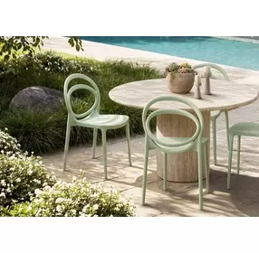 4008 Sea Green Outdoor Stacking Dining Chair Set of 4