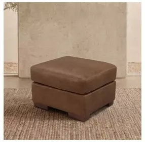 Inglewood Vintage Brown Derby Leather Upholstered Rectangular Ottoman
