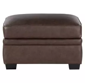 Dalton Brown Chestnut Leather Upholstered Rectangular Ottoman