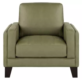 Vaughn Green Clover Leather Upholstered Accent Chair