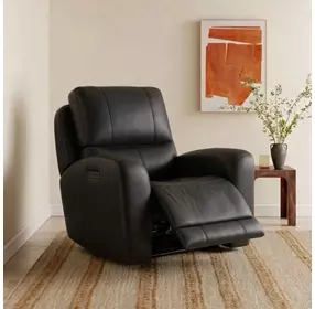 Bel Vista Black Leather Glider Power Recliner with USB Charging