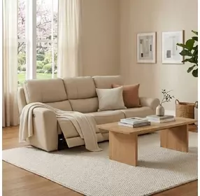 Bel Vista Taupe Leather 85" Zero Gravity Power Reclining Sofa with USB Charging