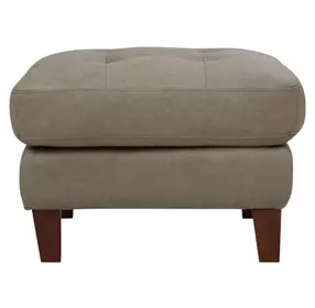Ellis Green Pea Leather Upholstered Rectangular Ottoman