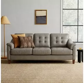 Ellis Green Pea Leather 87" Sofa