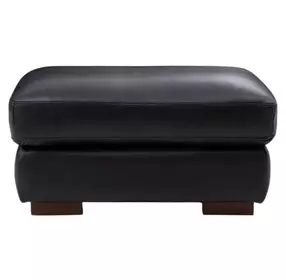 Luca Black Leather Upholstered Rectangular Ottoman