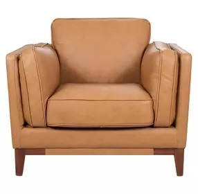 Pendry Carmel Saddle Leather Upholstered Accent Chair